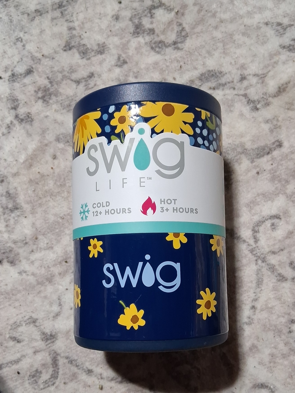 Swig Floral Navy Insulated Tumbler - Blue & Yellow